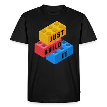 Bunte Bauklötze - Bausteine zum spielen - Männer Premium Bio T-Shirt - Schwarz - Vorne - Nico (187cm)