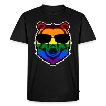 Rainbow Bear Gay Lesbian Bisexual - Men's Premium Organic T-Shirt - black - Front - Nico (187cm)