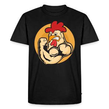Poules musclées et musclées - T-shirt Premium bio Homme - noir - Devant - Nico (187cm)