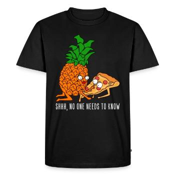 Pizza Hawaii - Ananas sur pizza - T-shirt Premium bio Homme - noir - Devant - Nico (187cm)