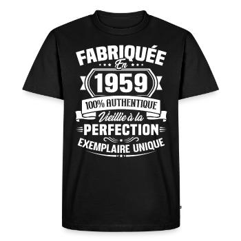Fabriquée en 1959 - Cadeau d'anniversaire 64 ans - T-shirt Premium bio Homme - noir - Devant - Nico (187cm)