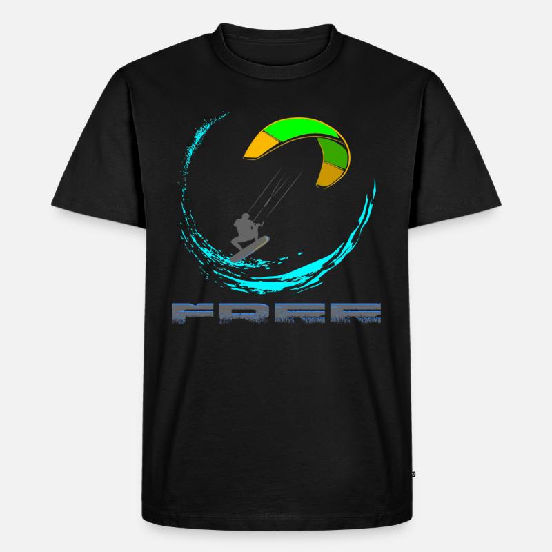 Kitesurf - Männer Premium Bio T-Shirt - Schwarz