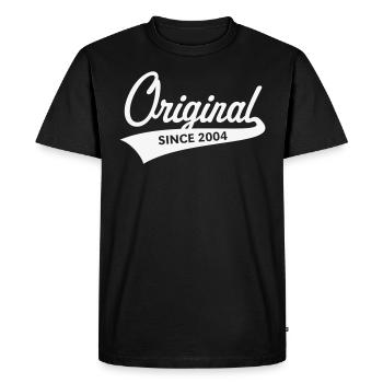 Original depuis 2004 (année de naissance, anniversaire / W) - T-shirt Premium bio Homme - noir - Devant - Nico (187cm)