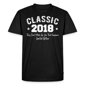 Né 2018 Vintage Cadeau Anniversaire Classic 2018 - T-shirt Premium bio Homme - noir - Devant - Nico (187cm)