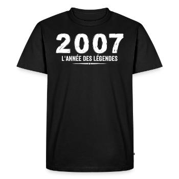 2007 Year of the Legends - 2007 Anniversary Gift - Men's Premium Organic T-Shirt - black - Front - Nico (187cm)