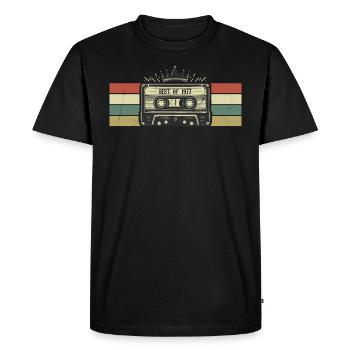 Cassette 1977 - Nées En 1977 Cadeau Anniversaire - T-shirt Premium bio Homme - noir - Devant - Nico (187cm)