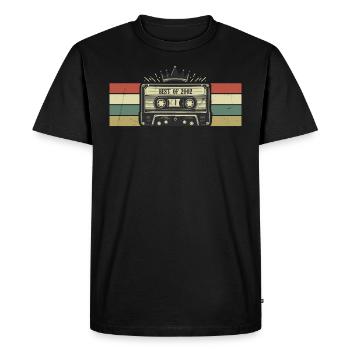 Cassette 2002 - Nées En 2002 Cadeau Anniversaire - T-shirt Premium bio Homme - noir - Devant - Nico (187cm)