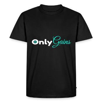 Only Gains - Men's Premium Organic T-Shirt - black - Front - Nico (187cm)