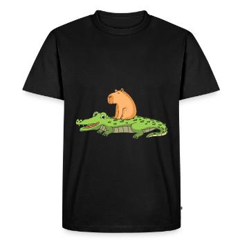 Capybara Capibara - T-shirt Premium bio Homme - noir - Devant - Nico (187cm)