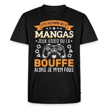 Mangas Jeux Video Bouffe Cadeau Humour - T-shirt Premium bio Homme - noir - Devant - Nico (187cm)
