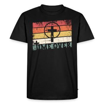 Jésus-Christ vient bientôt - Le temps est fini - T-shirt Premium bio Homme - noir - Devant - Nico (187cm)