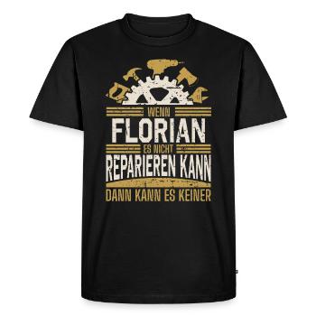 Florian Name Geschenk Geburtstag - Männer Premium Bio T-Shirt - Schwarz - Vorne - Nico (187cm)