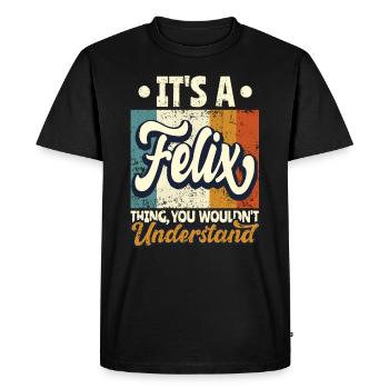 Name Felix Gift Birthday Saying - Men's Premium Organic T-Shirt - black - Front - Nico (187cm)