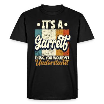 Name Garrett Gift Birthday Saying - Men's Premium Organic T-Shirt - black - Front - Nico (187cm)