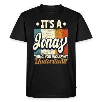 Name Jonas Gift Birthday Saying - Men's Premium Organic T-Shirt - black - Front - Nico (187cm)