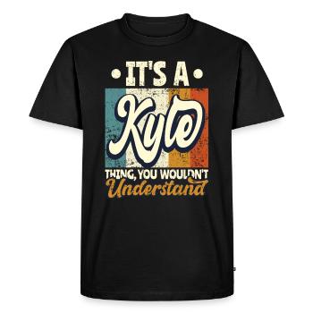 Name Kyle Gift Birthday Quote - Men's Premium Organic T-Shirt - black - Front - Nico (187cm)