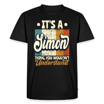 Name Simon Gift Birthday Saying - Men's Premium Organic T-Shirt - black - Front - Nico (187cm)