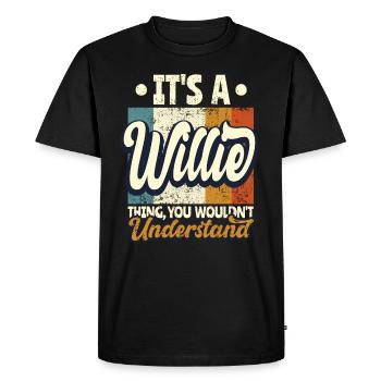 Name Willie Gift Birthday Quote - Men's Premium Organic T-Shirt - black - Front - Nico (187cm)