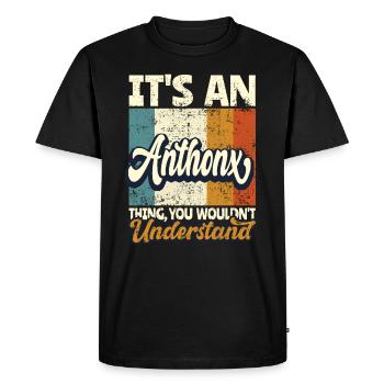 Name Anthony Gift First Name Personalized - Men's Premium Organic T-Shirt - black - Front - Nico (187cm)
