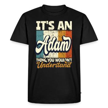 Name Adam Gift First Name Personalized - Men's Premium Organic T-Shirt - black - Front - Nico (187cm)
