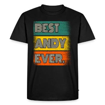 Andy Name Gift Quote Funny - Men's Premium Organic T-Shirt - black - Front - Nico (187cm)