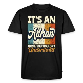 Name Adrian Gift First Name Personalized - Men's Premium Organic T-Shirt - black - Front - Nico (187cm)