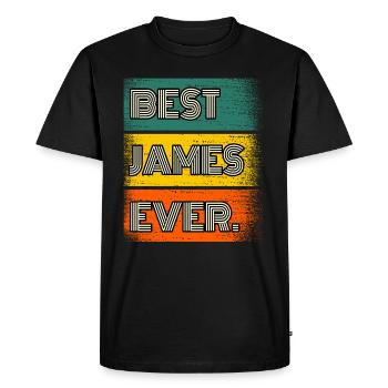 James Name Gift Quote Funny - Men's Premium Organic T-Shirt - black - Front - Nico (187cm)