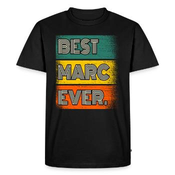 Marc Nom Cadeau Citation Drôle - T-shirt Premium bio Homme - noir - Devant - Nico (187cm)