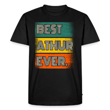Athur Nom Cadeau Citation Drôle - T-shirt Premium bio Homme - noir - Devant - Nico (187cm)