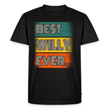 Willy Nom Cadeau Citation Drôle - T-shirt Premium bio Homme - noir - Devant - Nico (187cm)