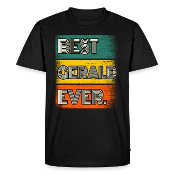 Gerald Name Gift Quote Funny - Men's Premium Organic T-Shirt - black - Front - Nico (187cm)