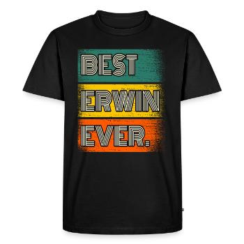 Erwin Name Gift Quote Funny - Men's Premium Organic T-Shirt - black - Front - Nico (187cm)
