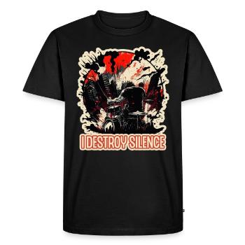 Batterie Musicien Batteur Dictons Cadeau - T-shirt Premium bio Homme - noir - Devant - Nico (187cm)