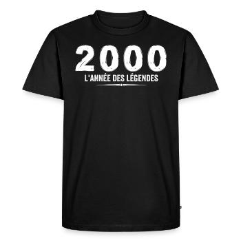 2000 année des legéndes - Cadeau Anniversaire 2000 - T-shirt Premium bio Homme - noir - Devant - Nico (187cm)