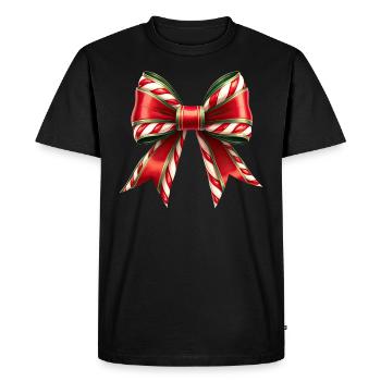 Cadeau De Noël Noeud Canne À Sucre - T-shirt Premium bio Homme - noir - Devant - Nico (187cm)
