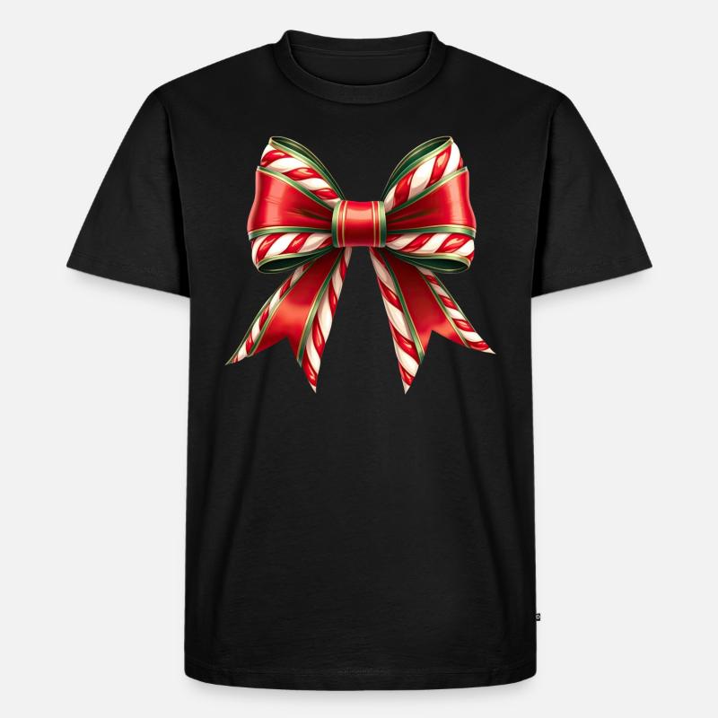 Weihnachtsgeschenk mit Zuckerrohrschleife - Männer Premium Bio T-Shirt - Schwarz