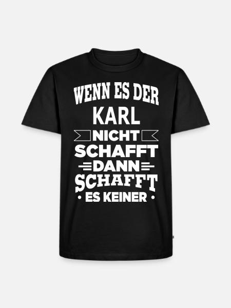 KARL - Männer Premium Bio T-Shirt - Schwarz