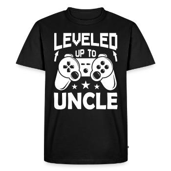 Leveled Up to Uncle for Gamer funny Uncles Saying - Men's Premium Organic T-Shirt - black - Front - Nico (187cm)