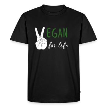 Vegan Designs - Vegan for life - Men's Premium Organic T-Shirt - black - Front - Nico (187cm)