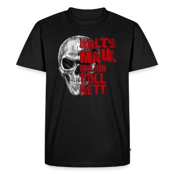 tais-toi - T-shirt Premium bio Homme - noir - Devant - Nico (187cm)