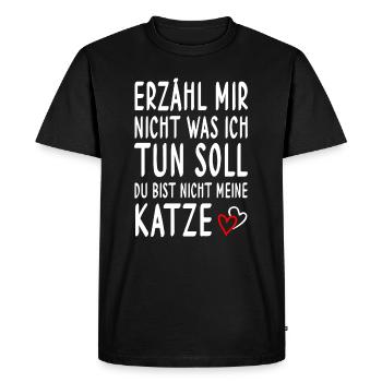 Le chat ne me dit pas ce que je dois faire drôle - T-shirt Premium bio Homme - noir - Devant - Nico (187cm)