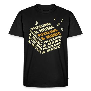 Music and Puzzling Jigsaw Puzzler Hobby - Men's Premium Organic T-Shirt - black - Front - Nico (187cm)