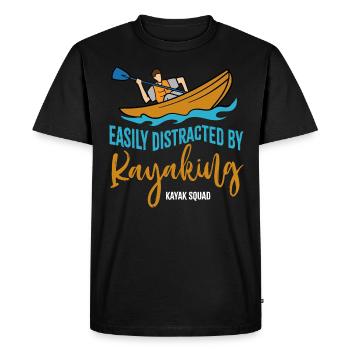Distrait par le kayak Canoë-kayak naturel - T-shirt Premium bio Homme - noir - Devant - Nico (187cm)