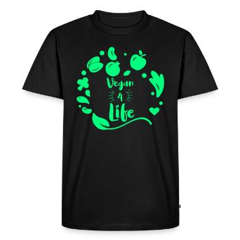 Vegan lifestyle Vegan lifestyle Vegetarian - Men's Premium Organic T-Shirt - black - Front - Nico (187cm)