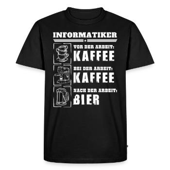 My daily routine as a computer scientist - Men's Premium Organic T-Shirt - black - Front - Nico (187cm)