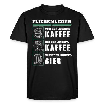 My daily routine as a tiler - Men's Premium Organic T-Shirt - black - Front - Nico (187cm)