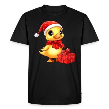 Duckling Christmas - Men's Premium Organic T-Shirt - black - Front - Nico (187cm)