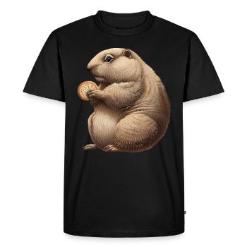 Groundhog with Cracker - Men's Premium Organic T-Shirt - black - Front - Nico (187cm)