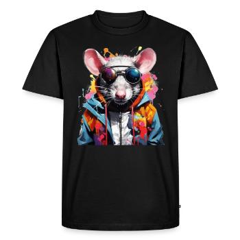 Rongeur - T-shirt Premium bio Homme - noir - Devant - Nico (187cm)