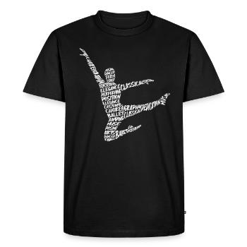 Ballet Danseurs Danseurs Typographie Garçons Ballet - T-shirt Premium bio Homme - noir - Devant - Nico (187cm)